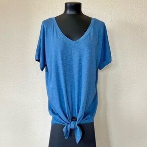 Style & Co. Blue Tie-Front Relaxed T-Shirt